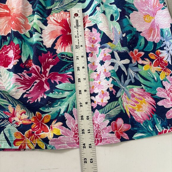 Tommy Bahama Perfectly Paradise Midi Dress Sundress Womens M Blue Floral Tiered - Picture 12 of 12